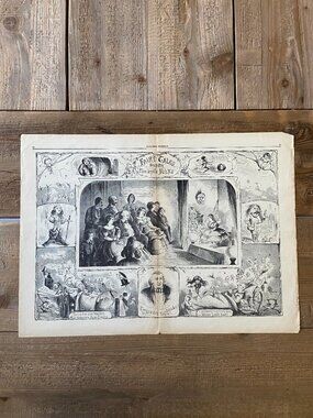 Harpers Weekly, Antique Woodcut Engraving, Fairytales Told